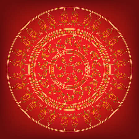 Mandala. Ethnic decorative elements. Hand drawn background. Islam, Arabic, Indian, ottoman motifs.のイラスト素材