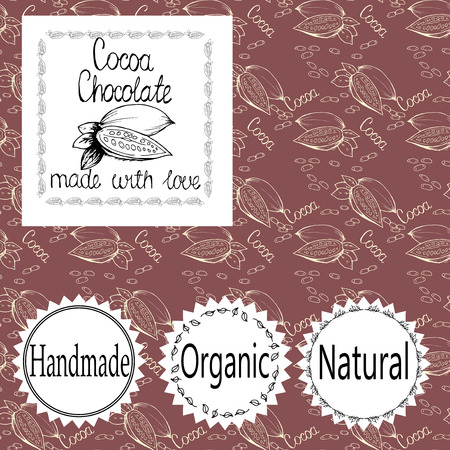 Chocolate and cocof packaging. Seamless patterns.のイラスト素材