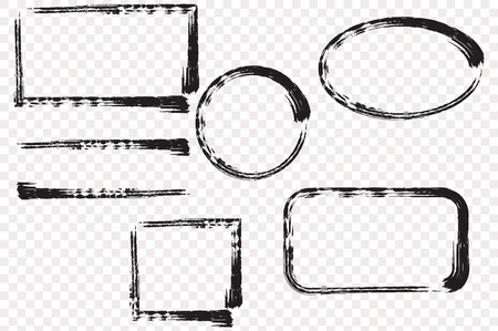 Hand drawn grunge frame with space for text. Ink smears.のイラスト素材