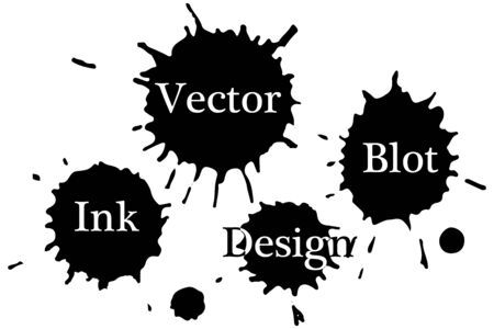 Vector ink blots on a white background.のイラスト素材