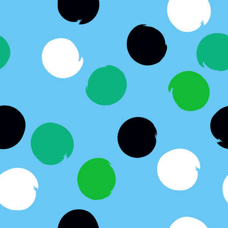 Cute vector seamless pattern . Brush strokes, circles.  Endless texture can be used for printing...