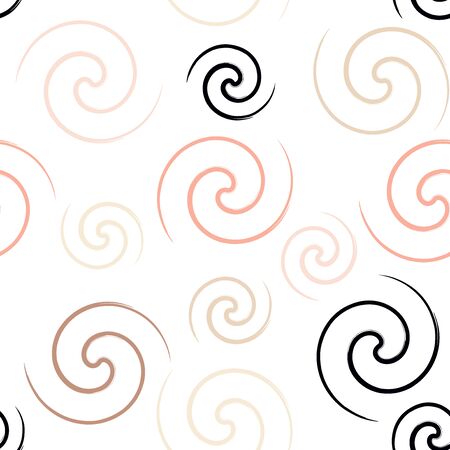 Cute vector seamless pattern . Swirl, brush strokes.  Endless texture can be used for printing onto fabric or paper.のイラスト素材
