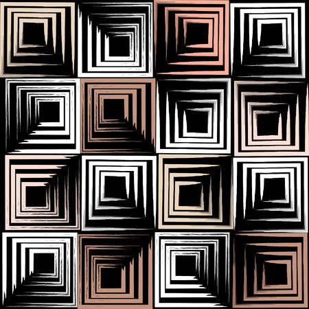 Cute vector seamless pattern . Squares, brush strokes.  Endless texture can be used for printing onto fabric or paperのイラスト素材