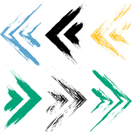 Cute vector geometric seamless pattern. Brush strokes, arrows. Hand drawn grunge texture. Abstract forms. Endless texture can be used for printing onto fabric or paper.のイラスト素材