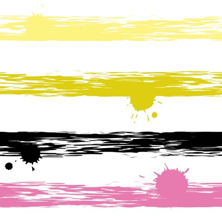 Cute vector geometric seamless pattern. Brush strokes. Hand drawn grunge texture. Abstract forms. Endless texture can be used for printing onto fabric or paper.のイラスト素材