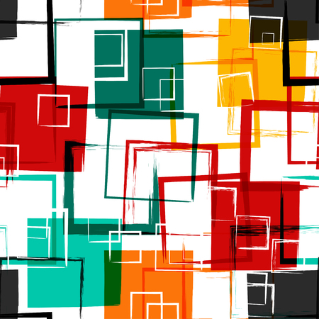 Seamless universal geometric modern pattern. Grunge texture. Squares. Vector illustration. Abstract geometric shapes.のイラスト素材