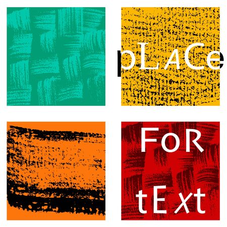 Set of different Grunge squares with place for your text. vector illustration. Abstract geometric shapes.のイラスト素材