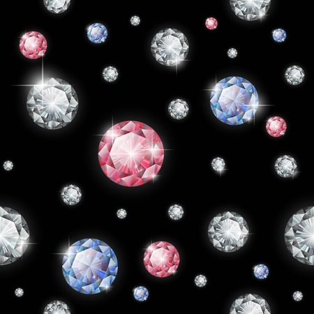 Glamour fashion seamless diamond pattern. Vector illustration.のイラスト素材