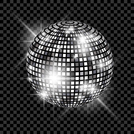 Blue Disco Ball isolated on a transparent background. Vector EPS 10 illustrationのイラスト素材