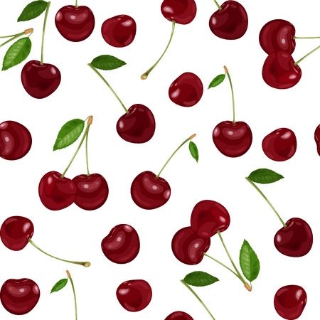 Seamless pattern, background with cherry. Vector illustration.のイラスト素材