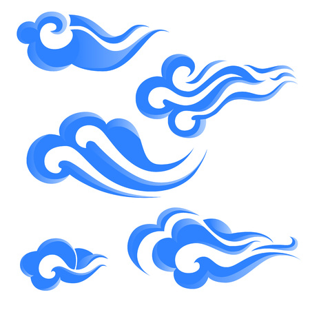 Blue clouds in Chinese style.のイラスト素材