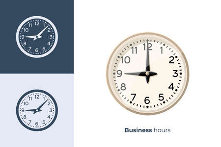Vector icon of clock in flat style