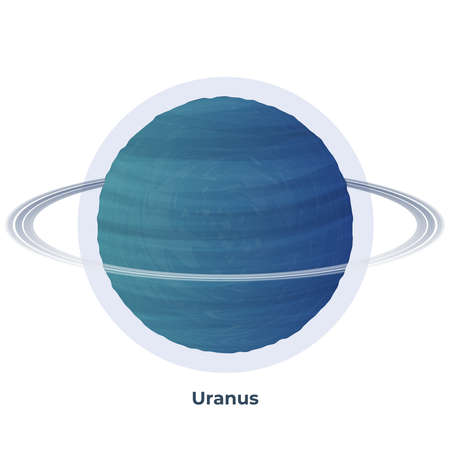 Vector illustration of uranus. Seventh planet from the sun icon. Space background