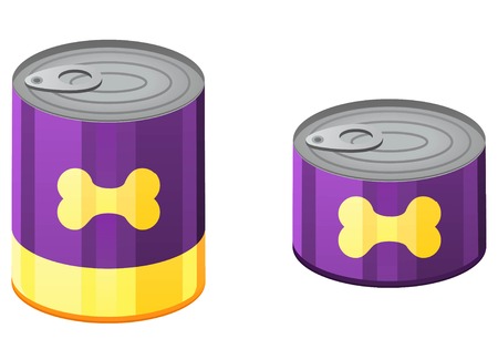 Set of dog food can isolated on white backgroundのイラスト素材
