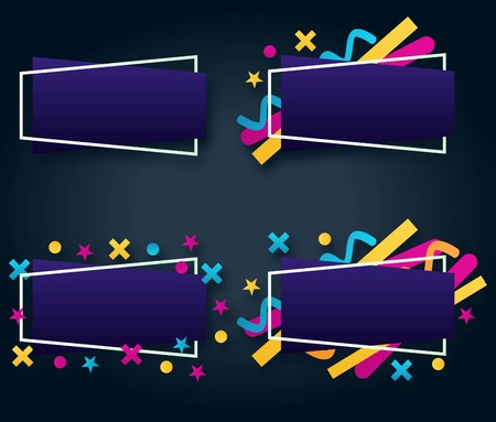 Abstract geometric blue colored banner with shapesのイラスト素材