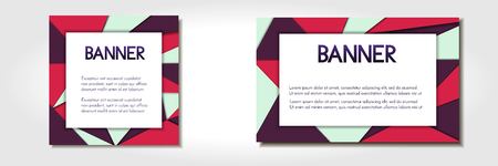 Set of banner template of different sizes. Voucher,card,brochure,invitation label.Vector illustrationのイラスト素材