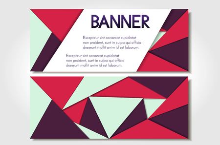 Abstract banner,voucher,invitation,business card in geometric shapes, style isolated on background. Modern and creative label.のイラスト素材