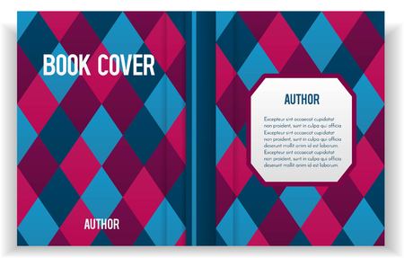 Creative book cover design with gradient rhombus elements.の写真素材