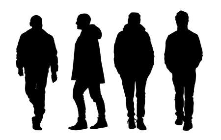 Silhouette man walkingのイラスト素材
