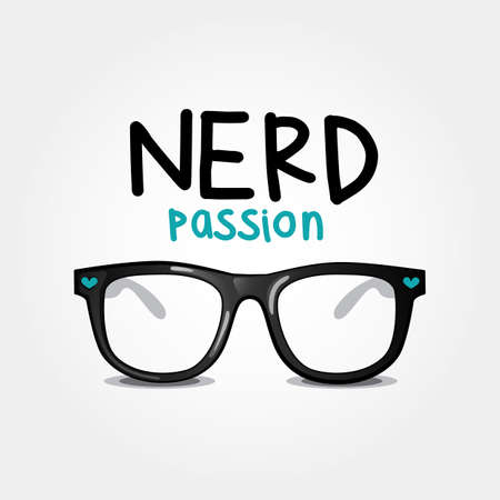 Nerd passion. Vector illustration of glasses nerd style.のイラスト素材
