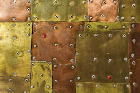 bronze metal texture with high details rivetの写真素材