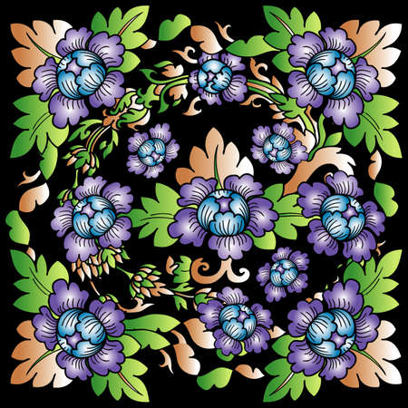 Abstract floral vector compositionのイラスト素材