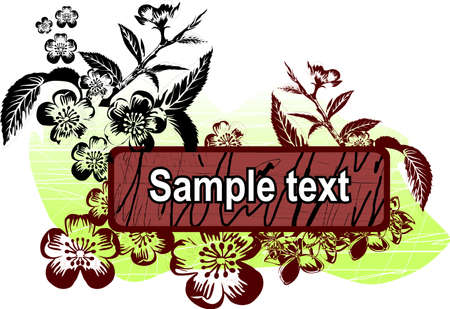 Abstract floral vector composition with text frameのイラスト素材