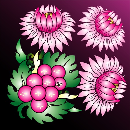 Abstract vector floral compositionのイラスト素材