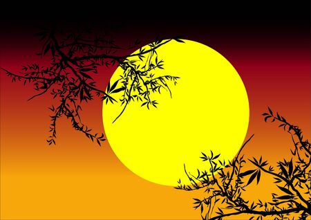 vector bright colorful sunsetのイラスト素材