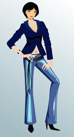 Elegant fashion women posingのイラスト素材