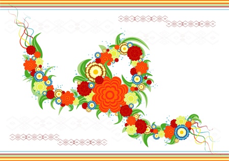 Abstract vector floral compositionのイラスト素材