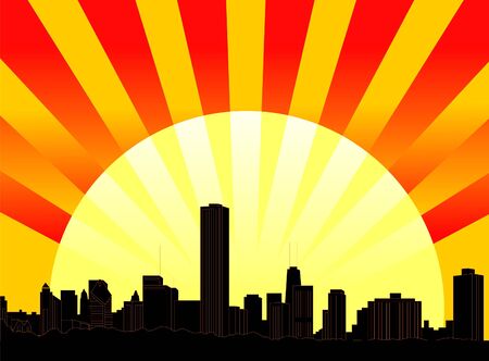 Abstract vector urban art - City landscapeのイラスト素材