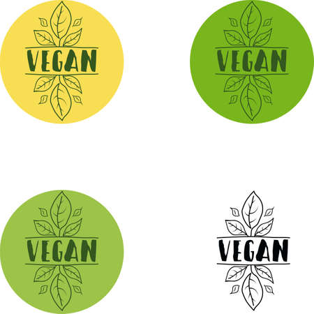 Set of vegan iconsのイラスト素材
