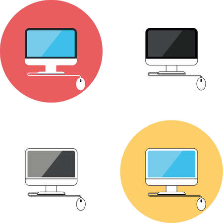 four Monitor, four Monoblock icon web searchのイラスト素材