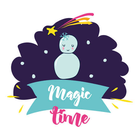 Magic time poster sweet and decor elements.のイラスト素材