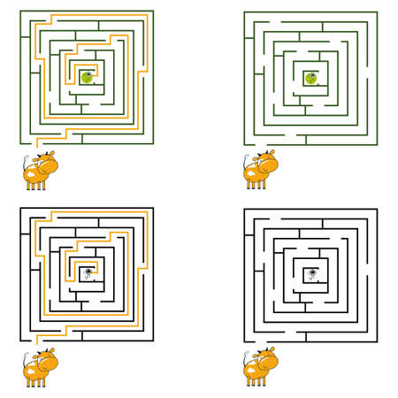 Maze or labyrinth game for children.のイラスト素材