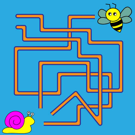 Cartoon Illustration of Paths or Maze Puzzle Activity Game. Kids learning games collection.のイラスト素材