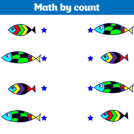 Visual Educational Game for children. Worksheet for preschool kids. Vector illustration.のイラスト素材