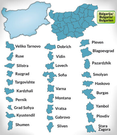 Map of Bulgaria with borders in blueのイラスト素材