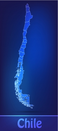 Map of Chile with borders as scribleのイラスト素材