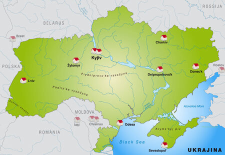 Map of Ukraine as an infographic in greenのイラスト素材