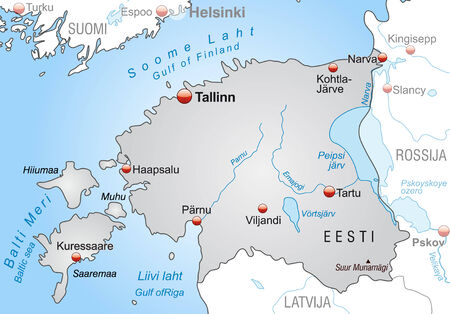 Map of Estonia as an overview map in grayのイラスト素材