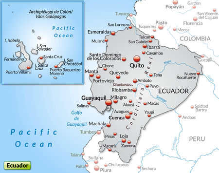 Map of Ecuador as an overview map in grayのイラスト素材
