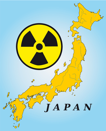 Map of Japan in yellowのイラスト素材