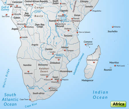 Map of Africa as an overview map in grayのイラスト素材