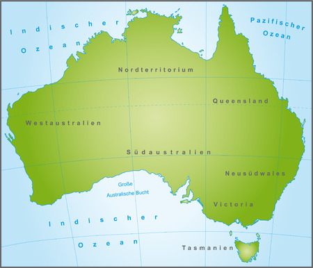 Map of Australia as an overview map in greenのイラスト素材