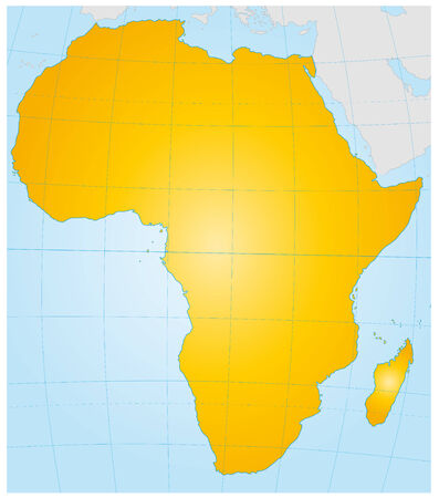 Map of Africa with borders in yellowのイラスト素材