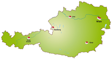 Map of Austria as an infographic in greenのイラスト素材
