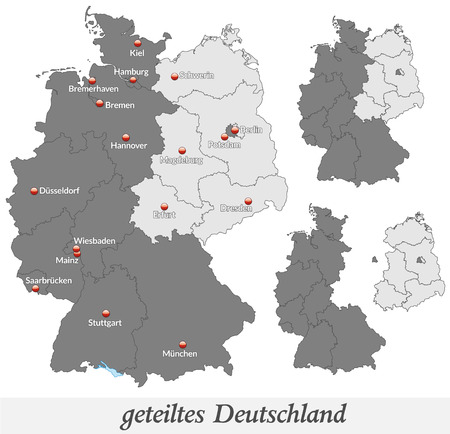 Map of Germany   in grayのイラスト素材