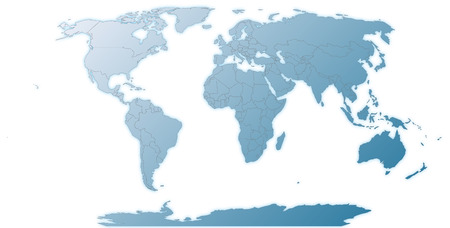 Map of world as an overview map in blueのイラスト素材